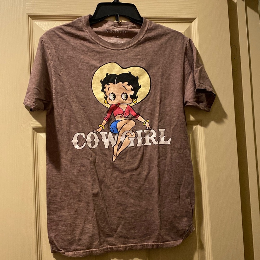 Betty Boop Cowgirl Brown Graphic T-Shirt